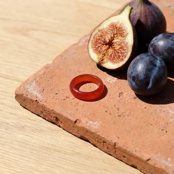Genuine Red Jade Band Ring, photo 4
