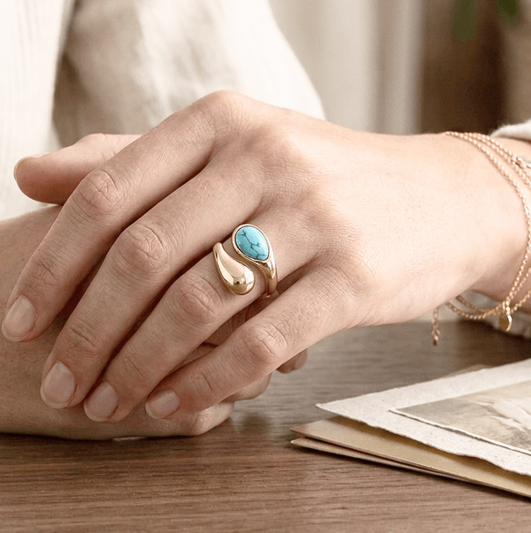 Turquoise Bypass Ring, photo 2
