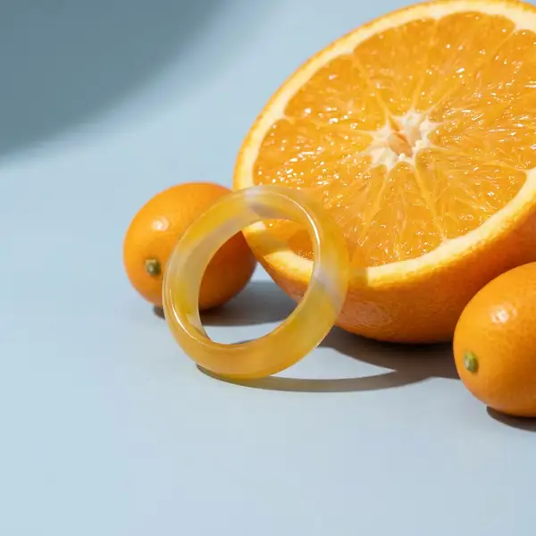 Yellow Jade Band Ring, photo 4