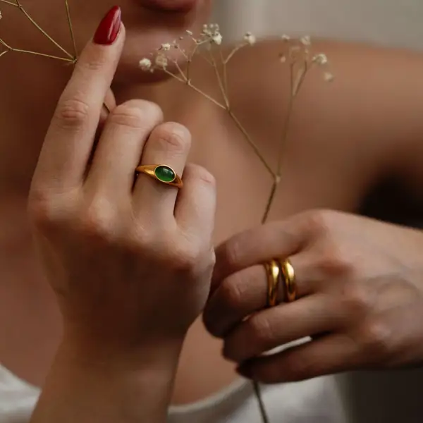 Green Cats Eye Ring, photo 3