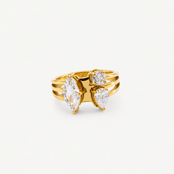 Toi et Moi Cluster Ring
