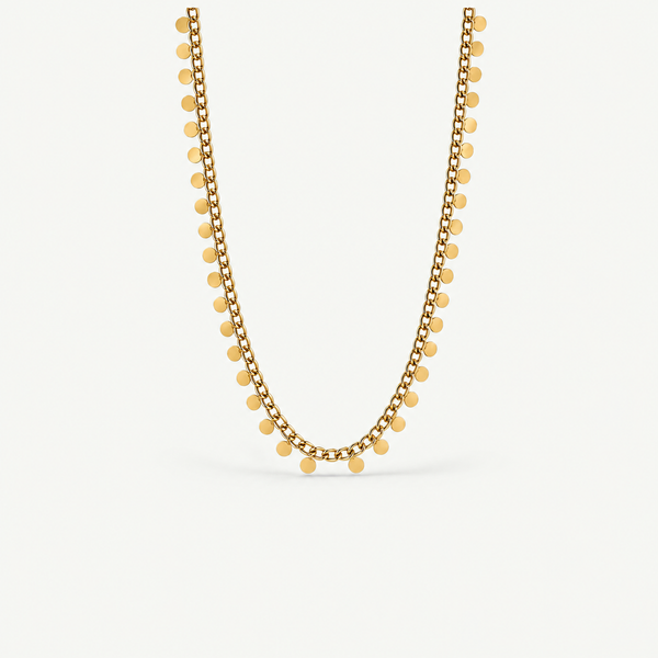 Gold Sequin Fringe Necklace