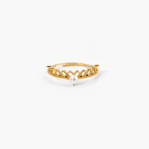 Adjustable Pearl Crown Ring