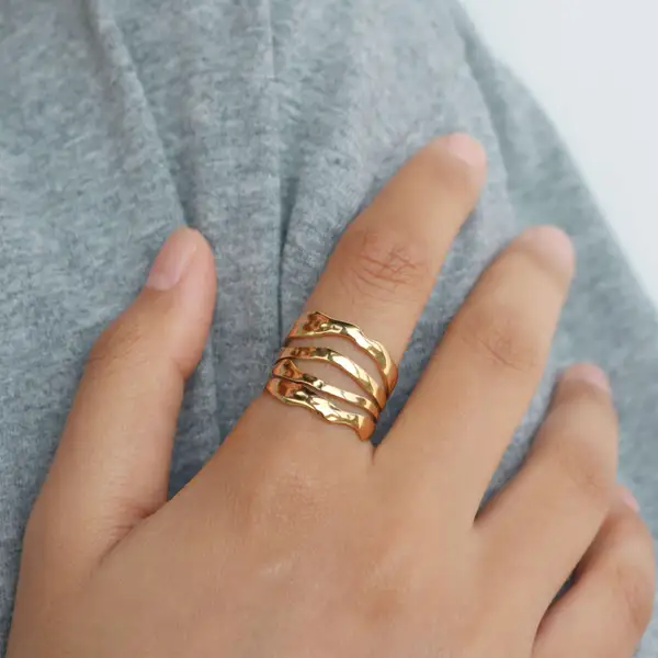 Hammered Multi Row Ring, photo 6