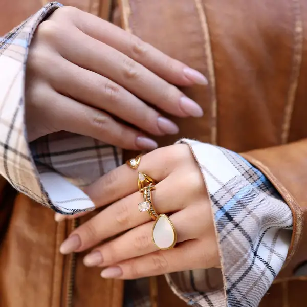 Mother of Pearl Statement Signet Ring, photo 9