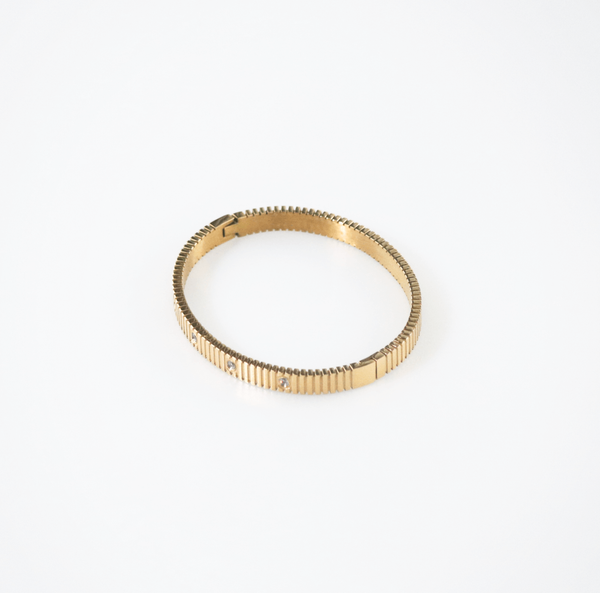 Ribbed Crystal Bangle Bracelet, photo 6