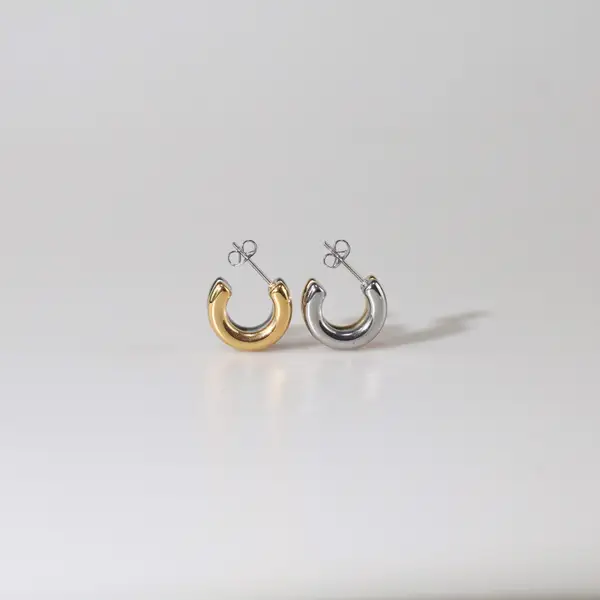Two Tone Small Hoop Earrings, photo 5