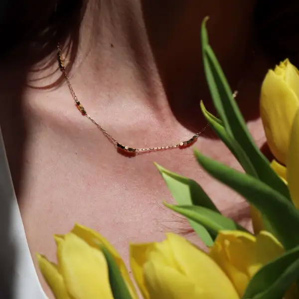 Gold Square Beads Choker, photo 4