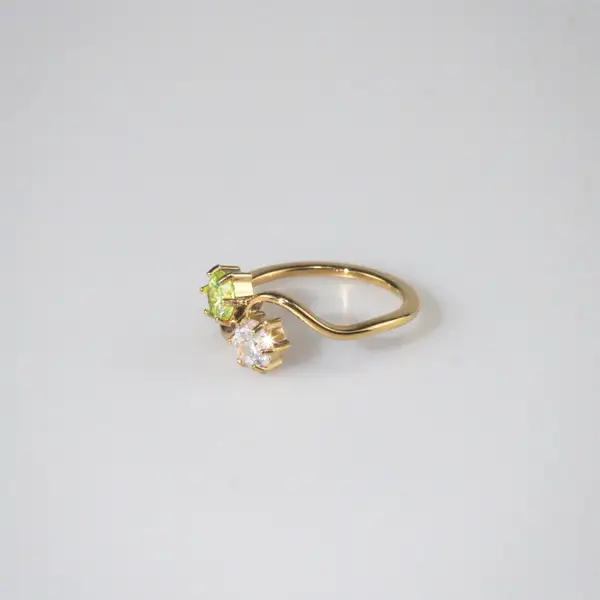 Peridot & White CZ Wave Ring, photo 3