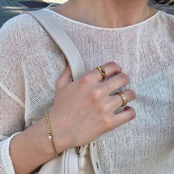 Solitaire Curb Chain Bracelet, photo 3