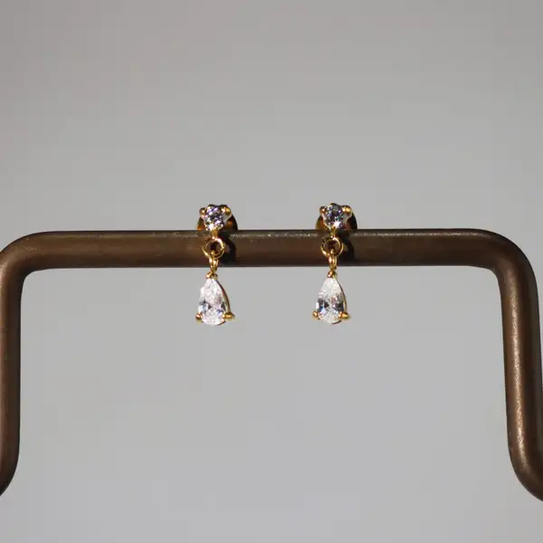Afton Teardrop CZ Earrings, photo 5