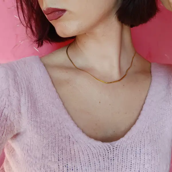 Soft Herringbone Chain Necklace, photo 6