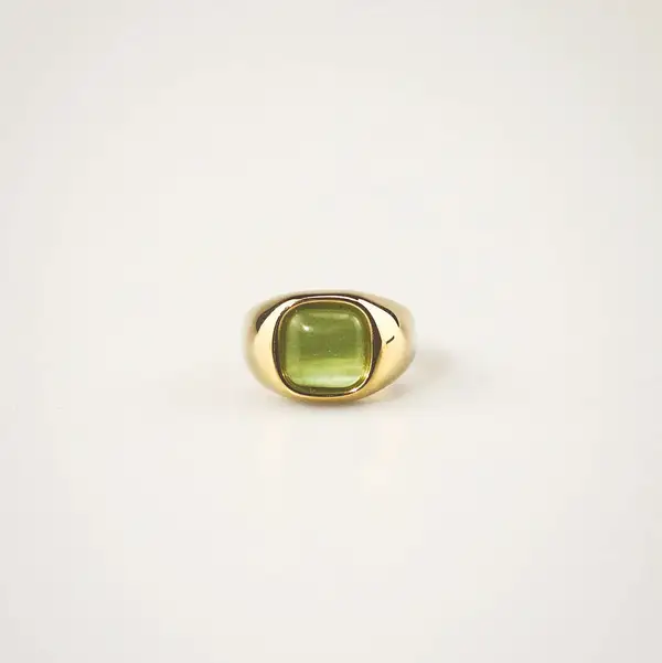 Green Cat's Eye Signet Ring, photo 3