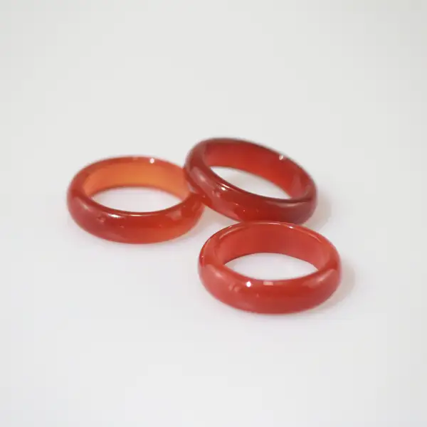 Genuine Red Jade Band Ring, photo 3