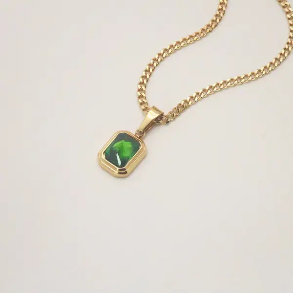 Emerald Stone Pendant Necklace, photo 2