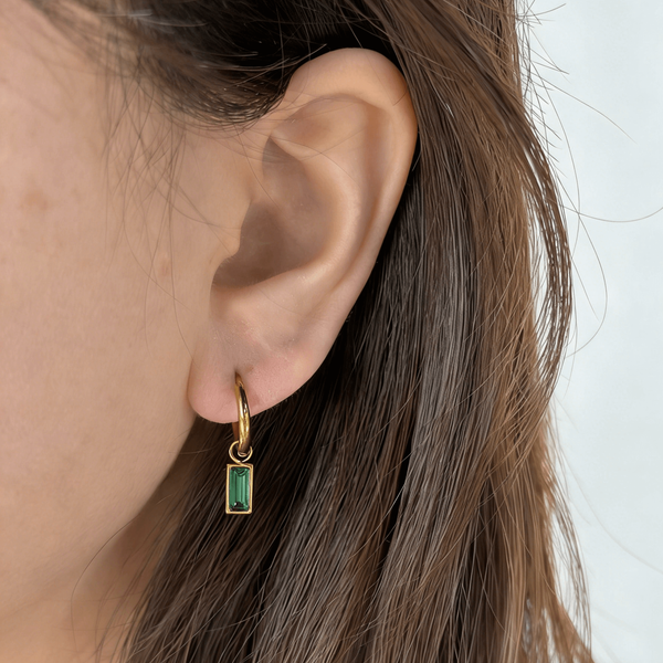 Green Sparkle Hoop Earrings, photo 3