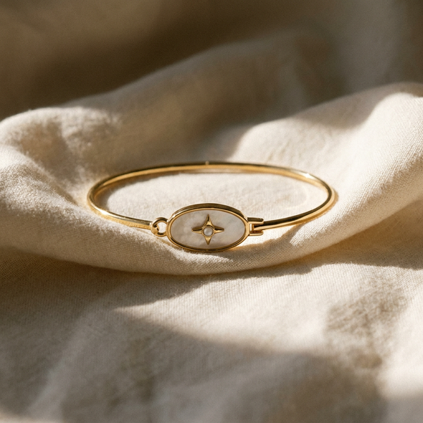 Gold Plated Vintage Celestial Bracelet with Pearl & Opal, photo 2