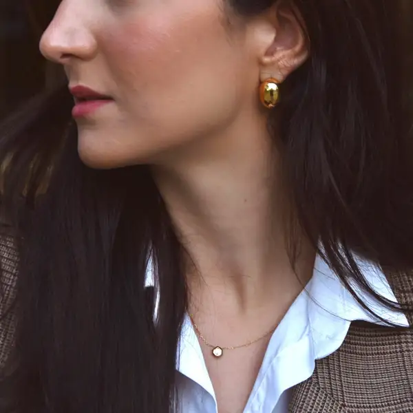 Gold Pebble Stud Earrings, photo 3