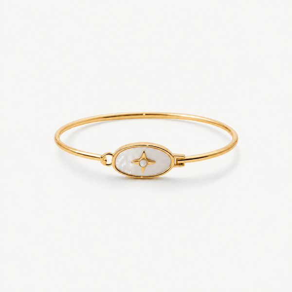 Gold Plated Vintage Celestial Bracelet with Pearl & Opal