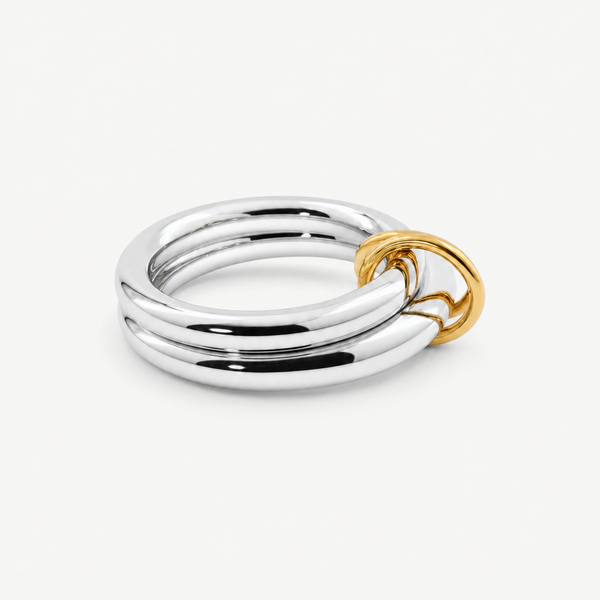 Mixed Metal 2-Link Chain Ring