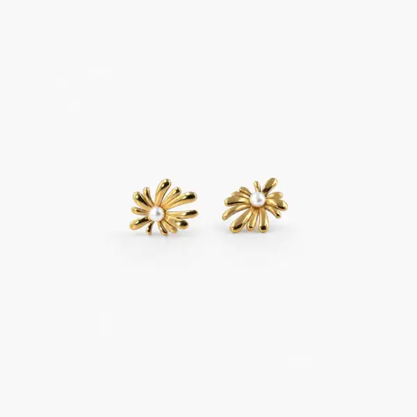 Sunburst Pearl Stud Earrings, photo 3