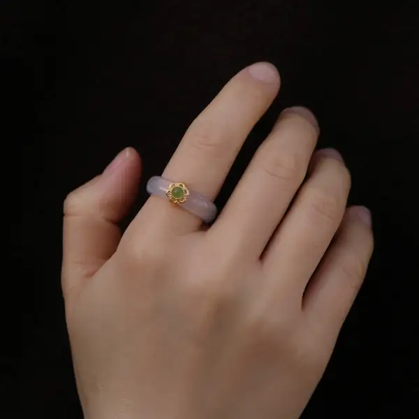 Lyla White Jade Band Ring