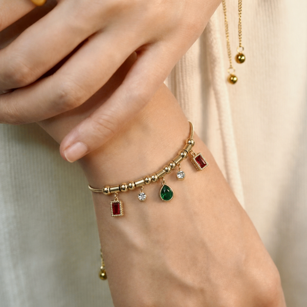 Ruby and Emerald Charm Bracelet, photo 2