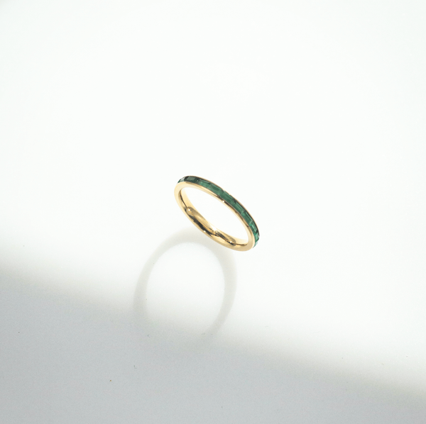 Emerald Slim Band Ring, photo 5