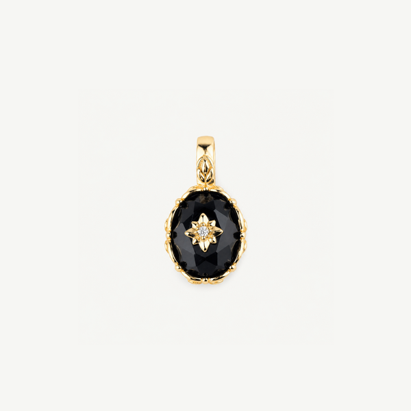 Vintage Black Onyx Starburst Charm