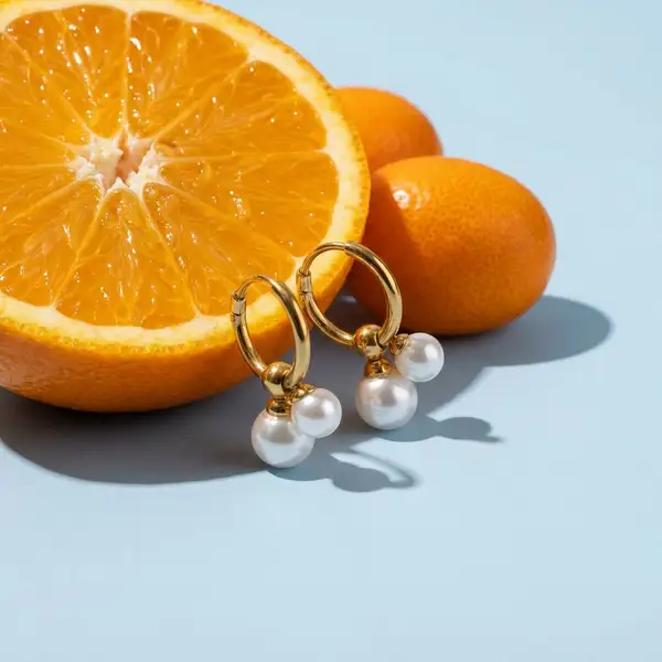 Double Pearl Hoop Earrings, photo 3