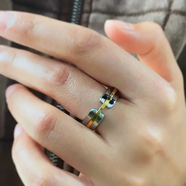 Two Tone Gold & Silver Band Ring, photo 3