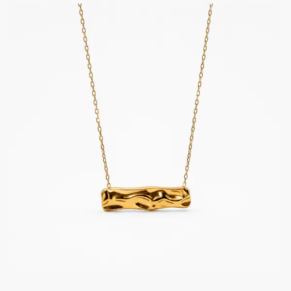 Hammered Rectangle Necklace