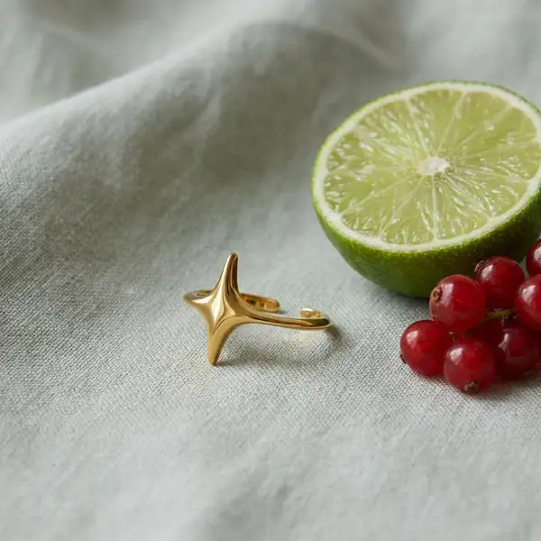 Minimalist Gold Plated Star Ring, photo 4