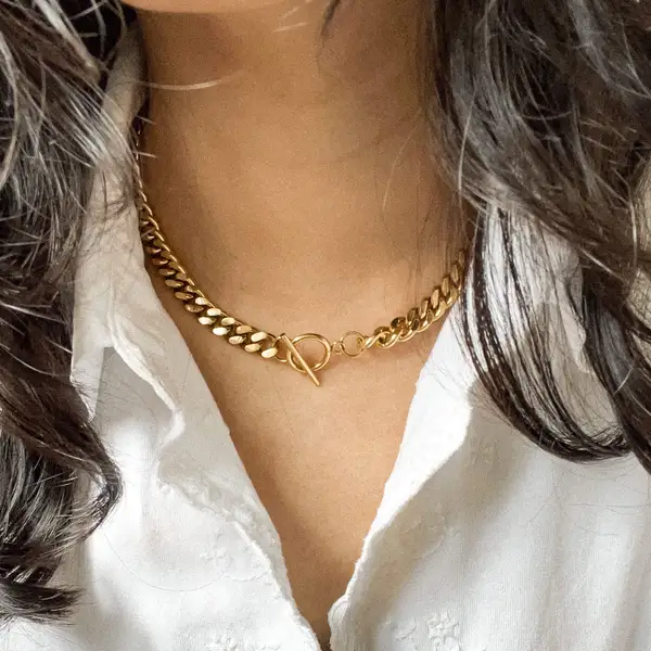T-Bar Curb Chain Necklace, photo 2
