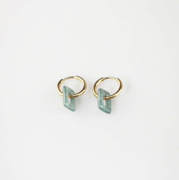 Square Jade Hoops, photo 4