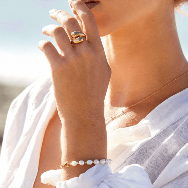 Half Pearl Gold Bracelet, photo 2