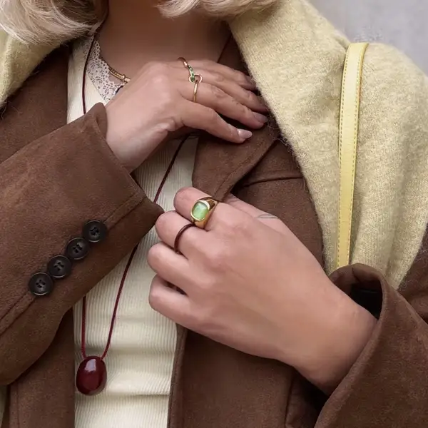 Green Cat's Eye Signet Ring, photo 11