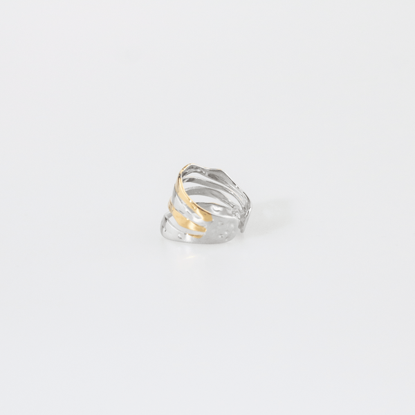 Mixed Multi Row Hammered Ring, photo 4