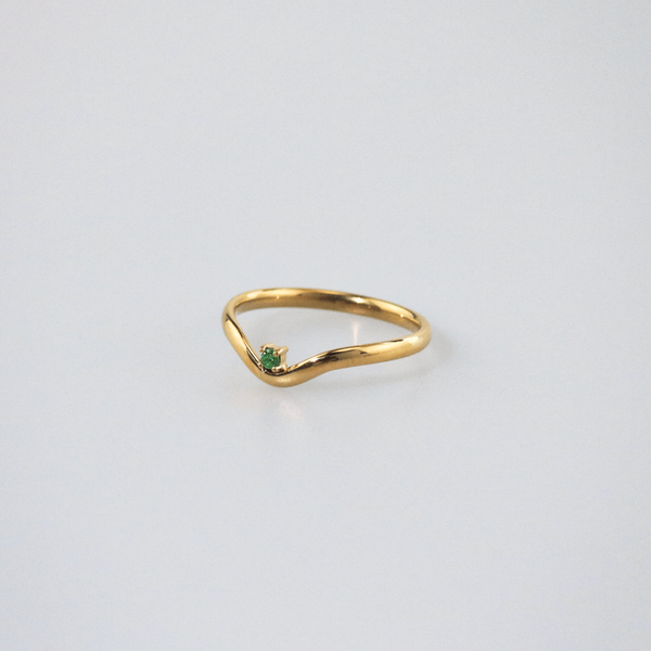 Emerald Dot Wave Ring, photo 4