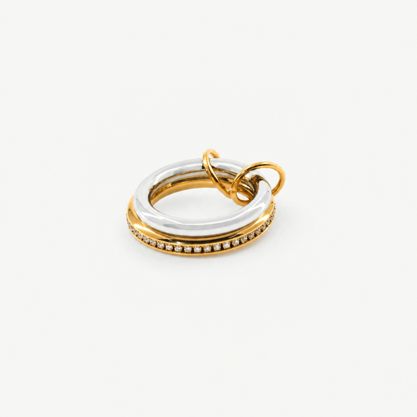 Double Sparkle Link Ring