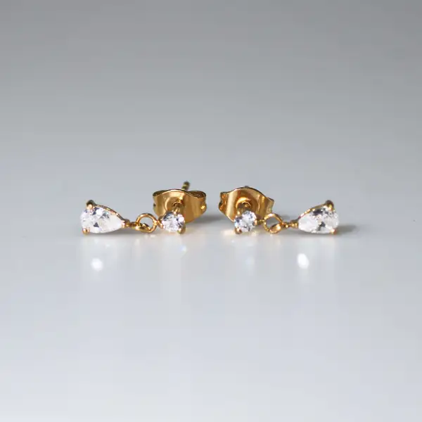 Afton Teardrop CZ Earrings, photo 6