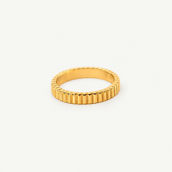 Ribbed Thin Band Ring