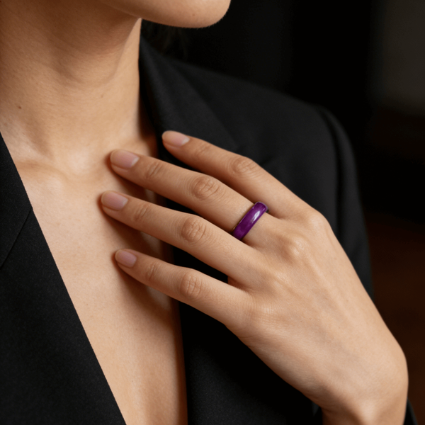 Purple Jade Band Ring, photo 3