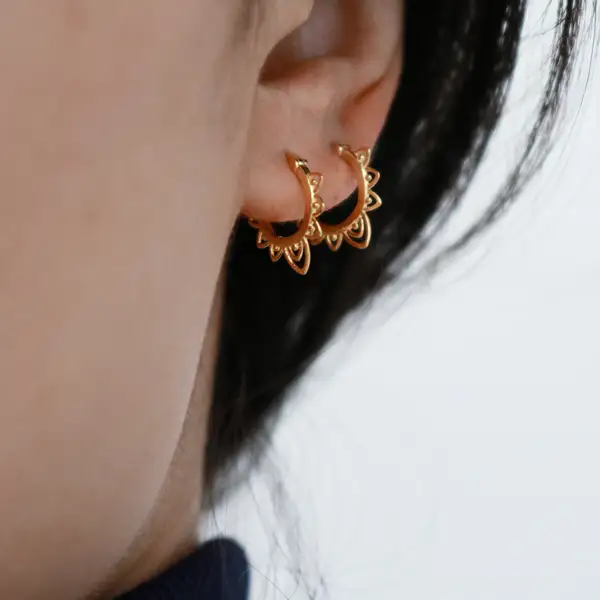 18k Gold Plated Hoop Earrings for Women