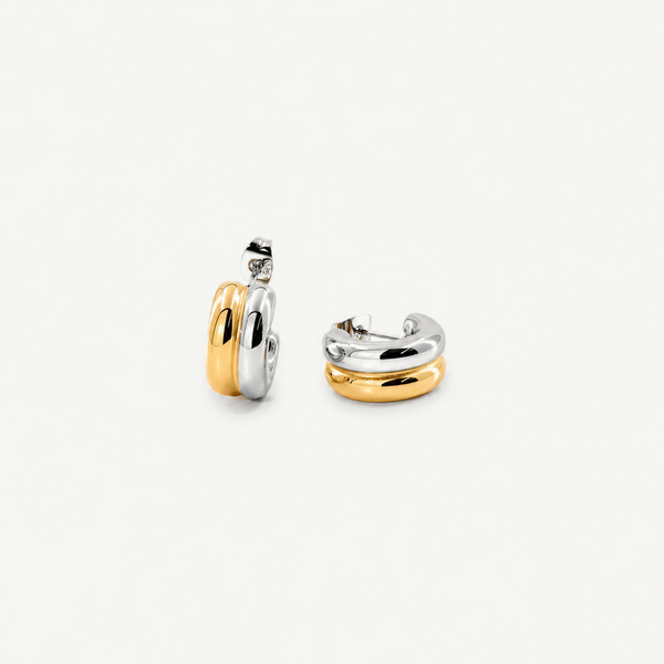 Two Tone Small Hoop Earrings