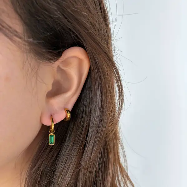 Green Sparkle Hoop Earrings, photo 5