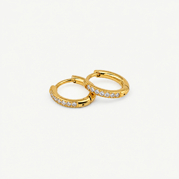 Mini Pave Huggie Hoops