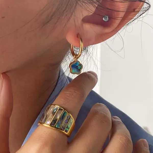 Abalone Hoop Earrings, photo 3
