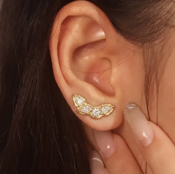 18k Gold Plated Waterproof Stud Earrings, photo 3