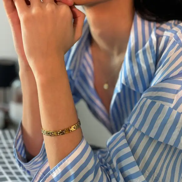 Aleah Watch Band Bracelet in 18k Gold Plated Stainless Steel, photo 2